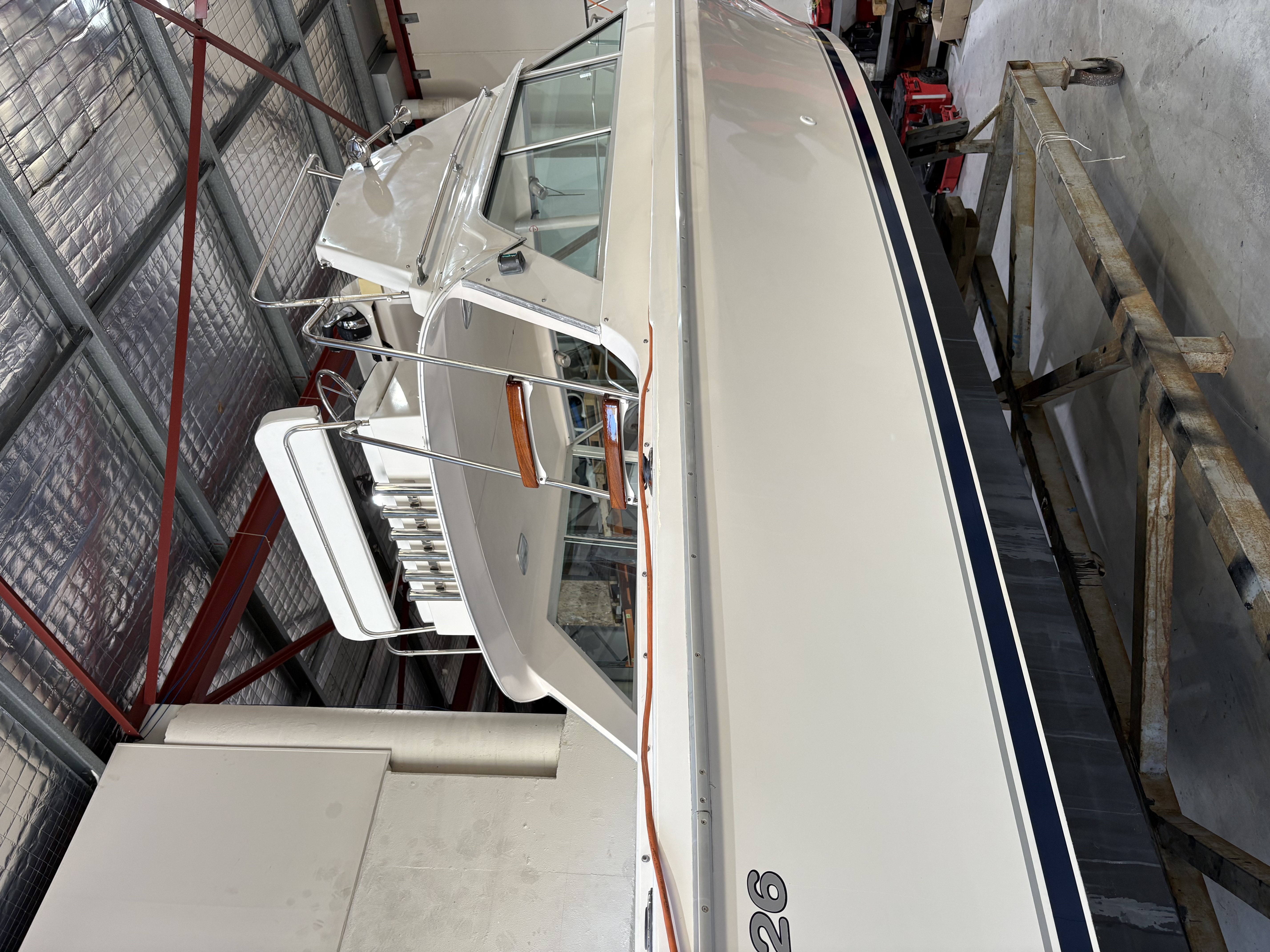Boat side profile in garage