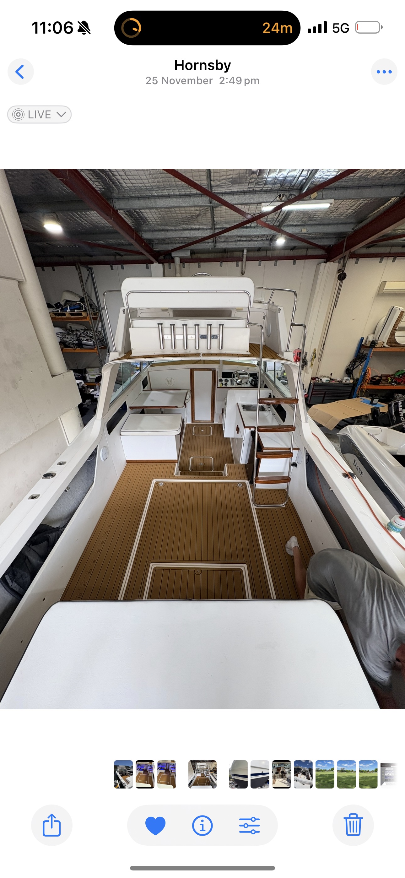 Boat interior from above