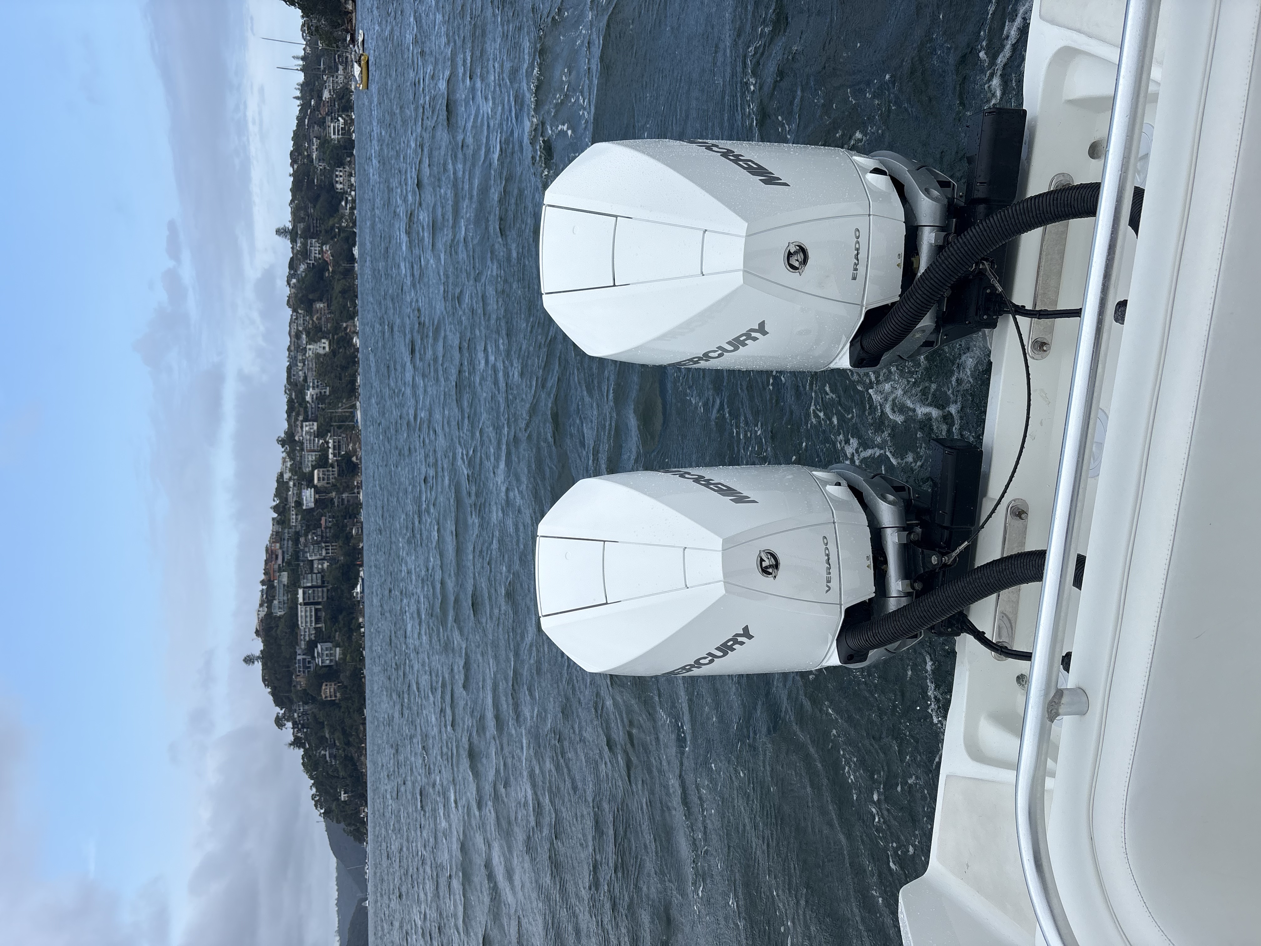 Twin Mercury Verado on water